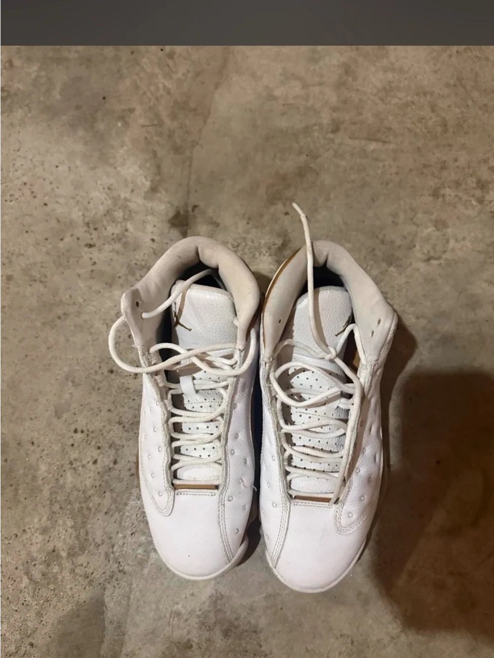 Jordan Men’s White and Tan High-Top Sneakers